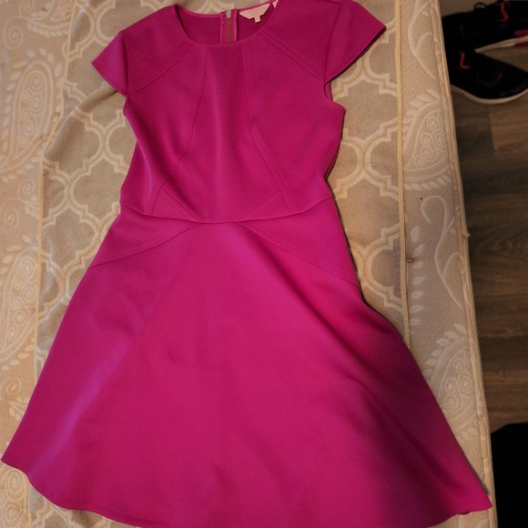 Ted Baker Purple/Pink Skater Dress - Ted Baker Size 4 - Picture 1 of 7
